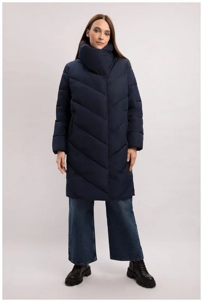 Куртка Baon, демисезон/зима, удлиненная, силуэт свободный, несъемный капюшон, капюшон, подкладка, вентиляция, утепленная, карманы, водонепроницаемая, внутренний карман, влагоотводящая, ветрозащитная, синий